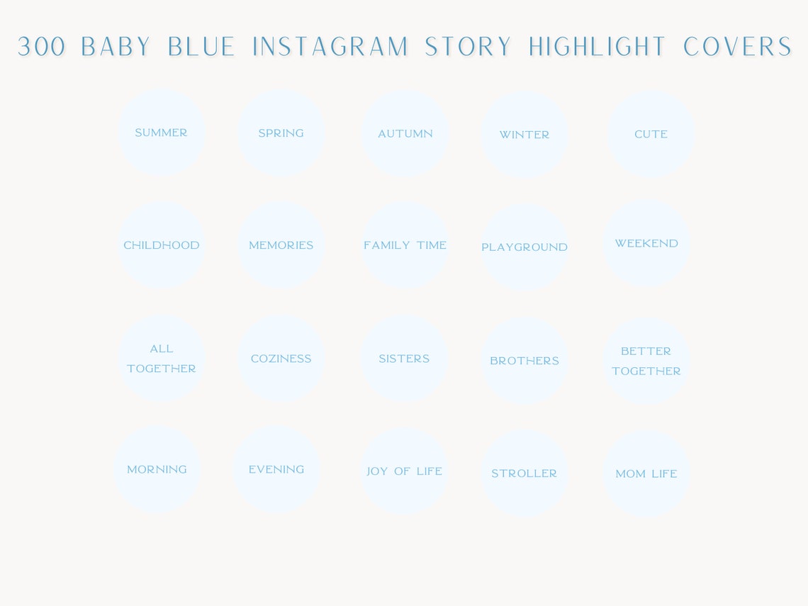 Baby Blue Instagram Highlight Covers Motherhood Instagram Etsy