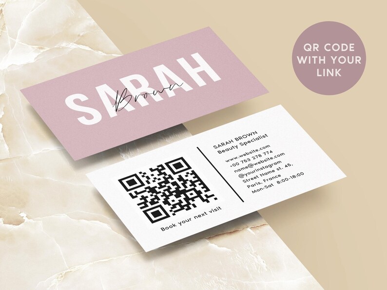 1001000 Business Cards With QR Code Printed Business Cards Etsy