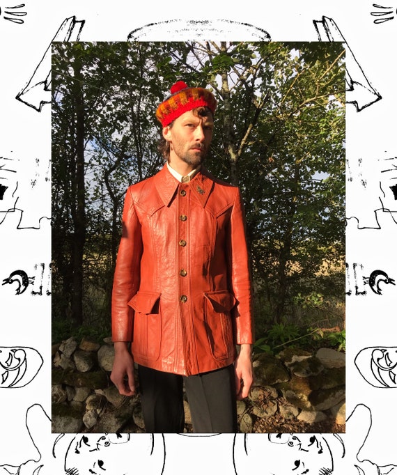 70s Orange Leather Jacket