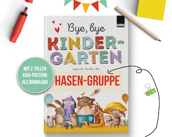 Bye, bye Kindergarten - Erinnerungsbuch als Geschenk für Erzieher/innen zum Abschied | Erinnerung Personalisiertes Geschenk A4 Album