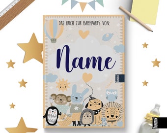 Babypartybuch für Mutter und Kind | Personalisiert mit deinem Wunschnamen - Jedes Buch ein Unikat | Erinnerungsalbum für die Baby Shower |A4