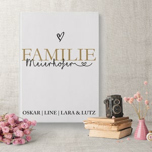 Familientagebuch Familienchronik Personalisiertes Geschenkbuch mit dem Namen der Familie und Familienmitglieder in Gold & Schwarz A4 image 9