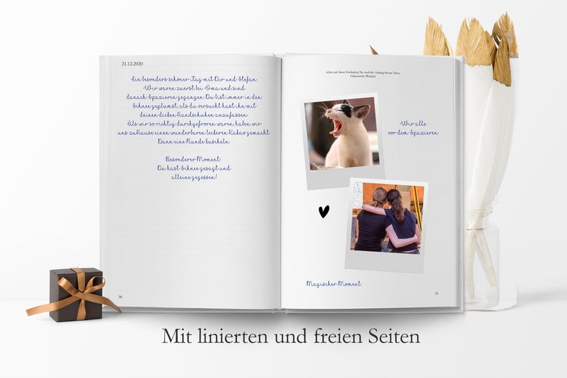 Familientagebuch Familienchronik Personalisiertes Geschenkbuch mit dem Namen der Familie und Familienmitglieder in Gold & Schwarz A4 image 5