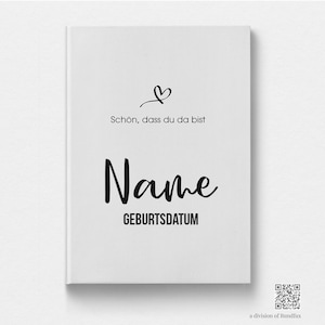 Babybuch für das erste Jahr | Personalisiertes Geschenk mit Namen und Geburtsdatum zur Geburt - Jedes Buch ein Unikat A5 Mädchen und Junge