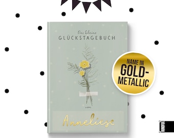 Personalisiertes Glückstagebuch & Dankbarkeitsjournal + Namen - 102 Tage voller Glück, Dankbarkeit und Achtsamkeit | Dried Flowers