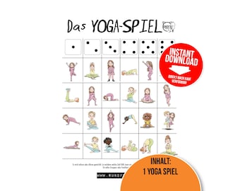 Yoga Spiel für Kinder zum Ausdrucken | PDF Download A4 | Kinderyoga Übungen | Achtsamkeit Spiel | Bewegungskarten Set druckbar