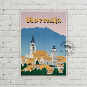 SLOVENIJA Jugoslavija Vintage Travel Poster - Poster Print / Gift Idea / Wall Decor 50x70cm