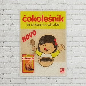 Yugoslavia Poster Vintage Čokolešnik Kolinska 50x70cm / Yugoslavia Art / Yugoslavia Print / Slovenia Poster / Slovenia Print