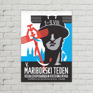 Mariborski Teden Revija 1936, Vintage Jugoslawien Poster
