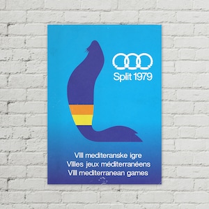 Split 1979 MittelmeerSpiele Craotia Vintage Jugoslawien Poster