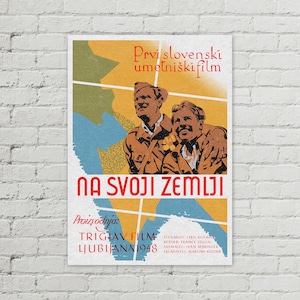 Na svoji zemlji - prvi slovenski film Vintage Yugoslavia Poster 50x70cm