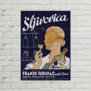 Sljivovica Vintage Jugoslawien Poster 50x70cm
