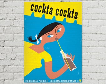 Cockta Vintage Yugoslavia Slovenia 1960s Poster 50x70cm