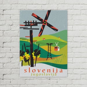 SLOVENIJA Jugoslavija Vintage Travel Poster - Poster Print / Gift Idea / Wall Decor 50x70cm