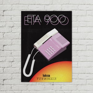 Eta 900 Iskra Telefon Phone Slovenia 1988 Vintage Yugoslavia Poster