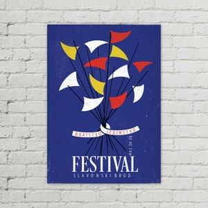 Bratstvo Jedinstvo Festival Vintage Yugoslavia Poster 50x70cm