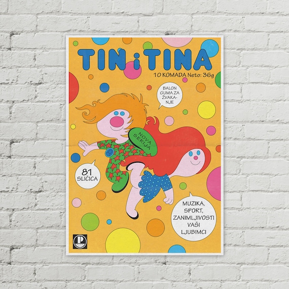Tin I Tina Bubble Gum Vintage Yugoslavia Poster 50x70cm Etsy