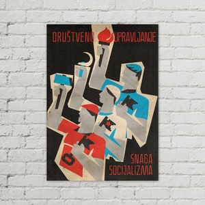 Snaga Socializma Vintage Yugoslavia Poster 50x70cm
