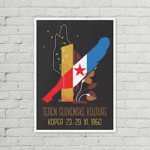 Teden Kulture Koper 1950, Vintage Yugoslavia Poster