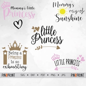 Princess SVG Bundle, Cricut Cut File, Wall Decals, Girls Bedroom Wall sticker, mother's day, Clip art, baby gifts, baby girl, Commercial use