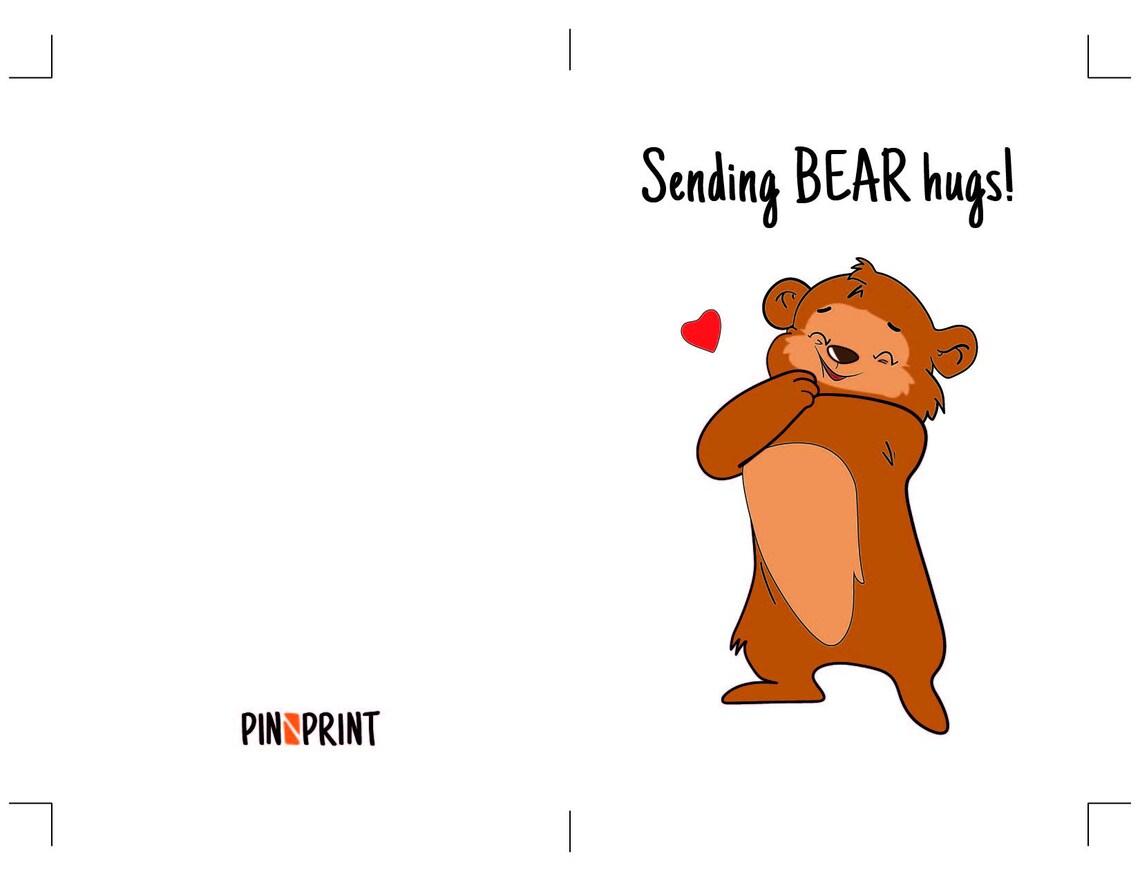 Sending BEAR HUGS Card Thinking of You Funny & Punny | Etsy
