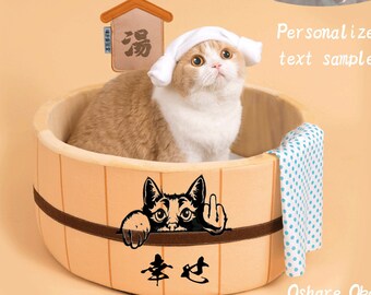 Japanese Onsen cat bed Personalized pet bed Hot spring dog bed small dog luxury pet furniture funny cat house Pet supply Fun Cozy Kitten bed