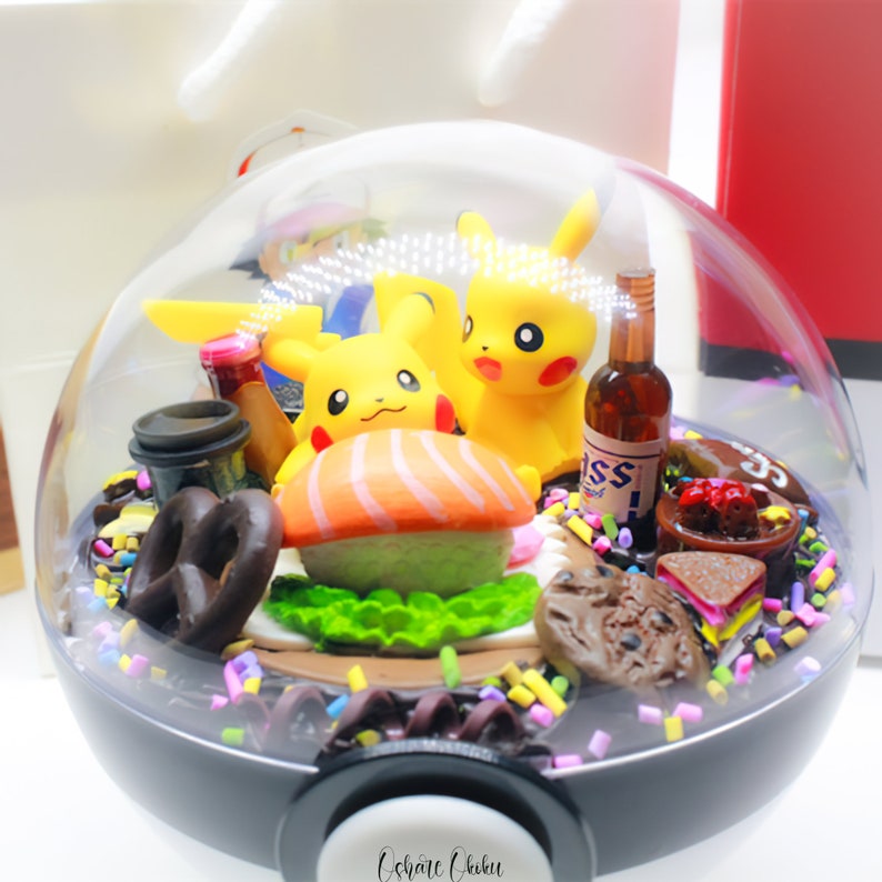 Pokemon Terrarium Kit Pikachu Party Sushi Light up Pokeball Etsy