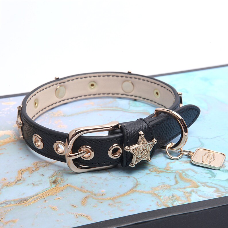 Luxury Leather Dog Collar Jeweled Dog Collars Bling Dog Etsy