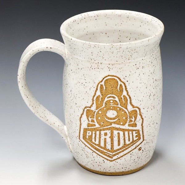 Purdue University Boilermaker Special Train Handmade Ceramic Mug, Wheel Thrown, Pottery, Food Safe Glaze, Dishwasher and Microwave Safe