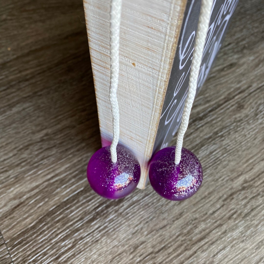 Knockers, Clackers, Click Clacks, Klacker, Glitter Purple Balls on