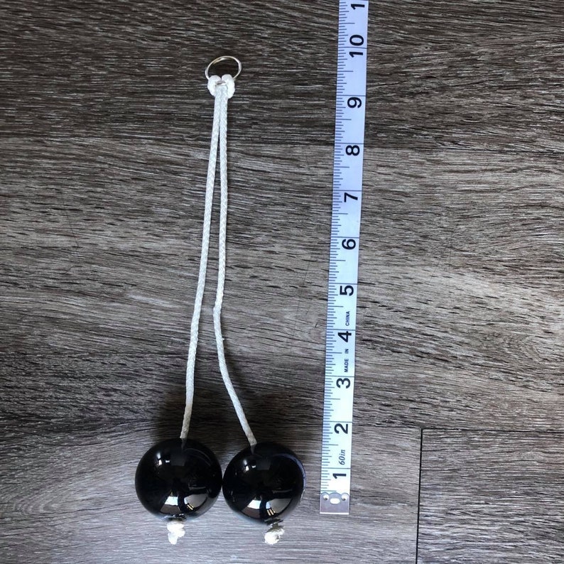 Knockers, Clackers, Click Clacks, Klacker, Solid Black, Balls on string Noice maker toy, Clacker, Bolas image 1