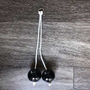 Knockers, Clackers, Click Clacks, Klacker, Solid Black, Balls on string Noice maker toy, Clacker, Bolas image 4