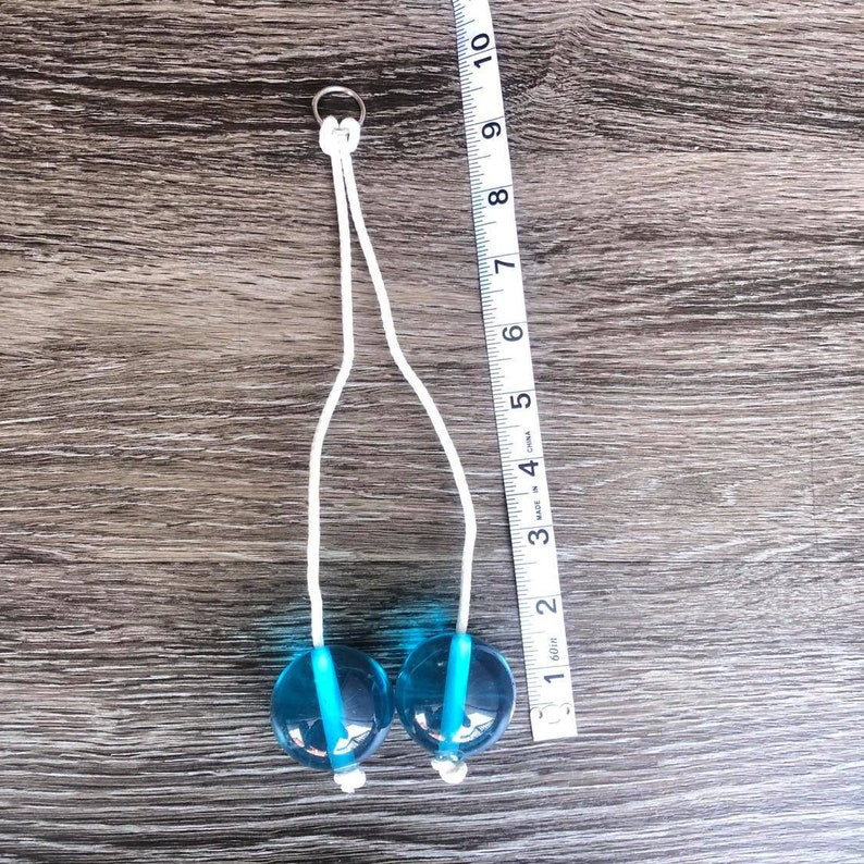 Knockers, Clackers, Click Clacks, Klacker, Sky Blue, Balls on string Noice maker toy, Clacker, Bolas image 2