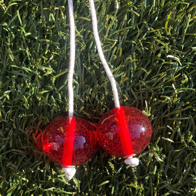 Clackers Knockers, Click Clacks , Toy, Balls on string Toy, Claker, Knocker, Acrylic image 3