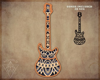 Download 3d Svg Guitar Etsy