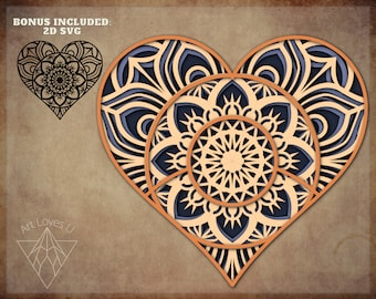 Download Heart Mandala Svg Etsy