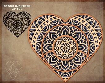 Download Love Heart Mandala Etsy