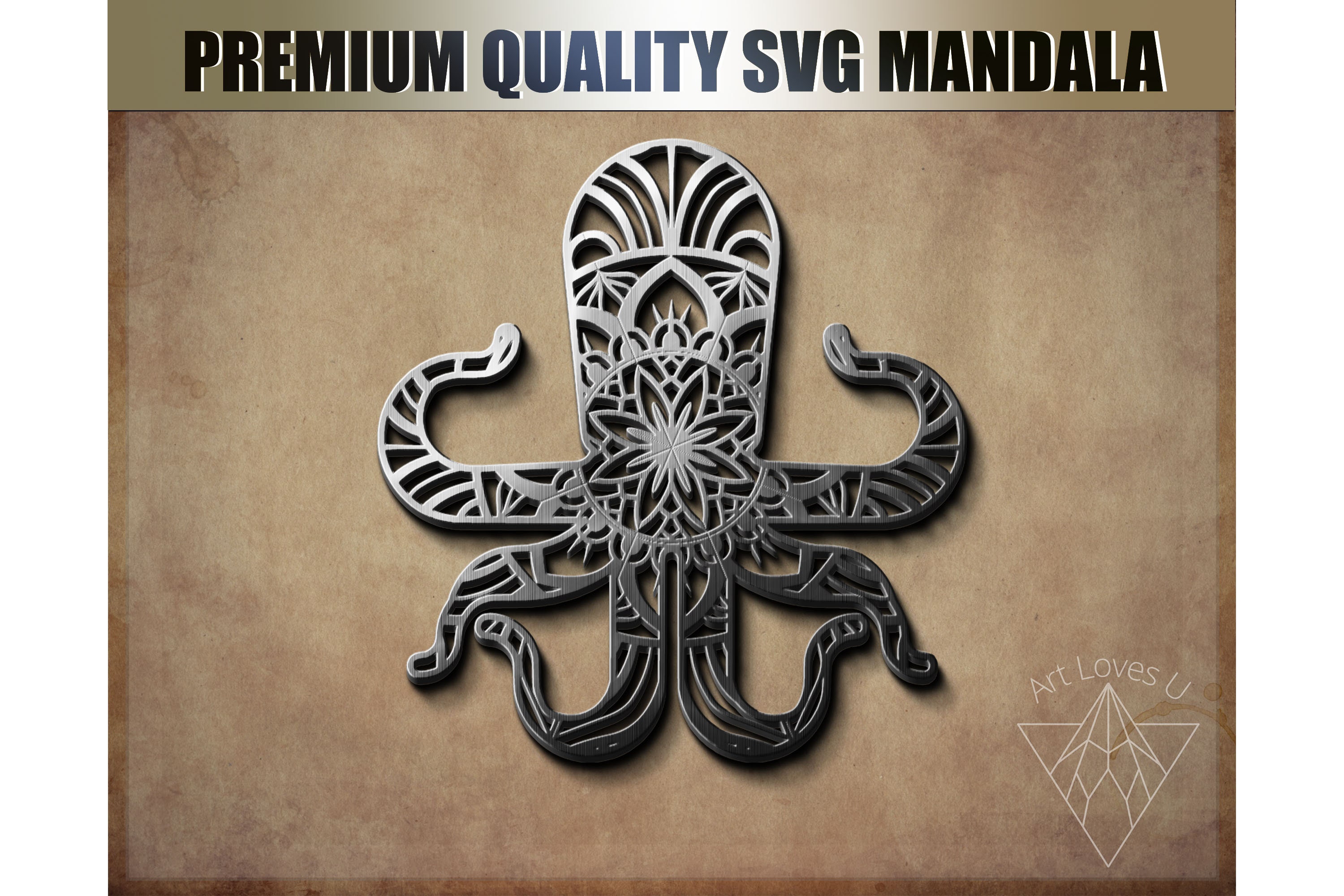Octopus Mandala Svg Cut file Single Layer Dxf Zentangle for | Etsy