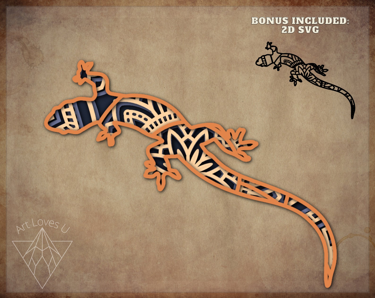 Download 3D Lizard Mandala SVG files for Glowforge Laser Cut Cricut ...