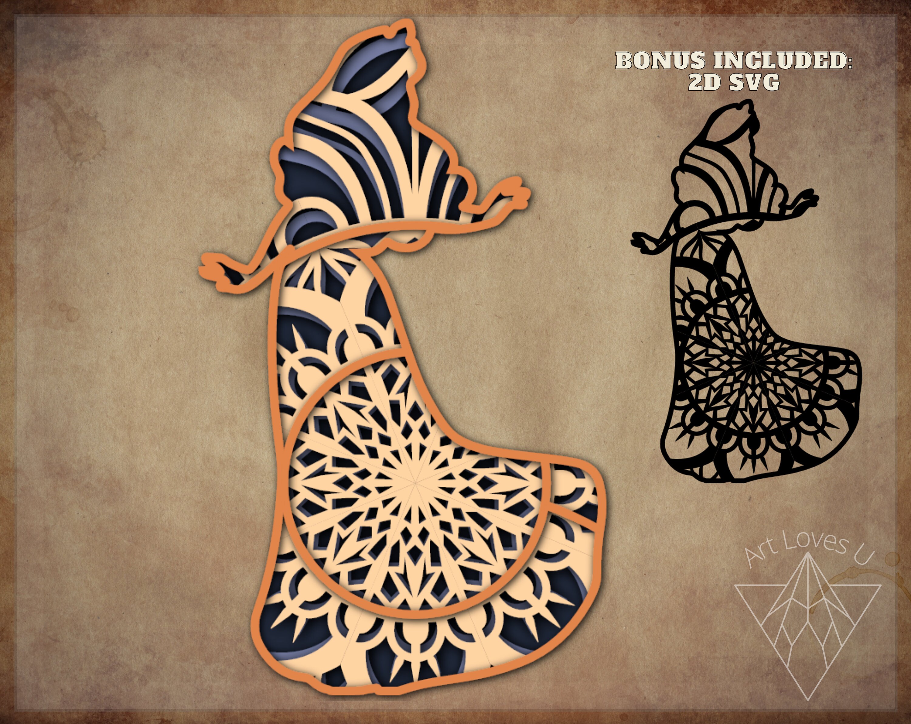 3D Princess Mandala SVG files for Glowforge Laser Cut ...