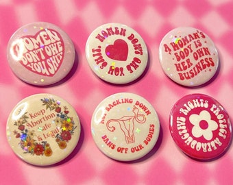 Feminist Pins - Pro Choice Pins | Feminist Pin | Feminist Pin | Feminist Gift | Backpack Pins | Women Don't Owe You Sh*t | Uterus Pins