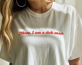 Feministisches T-Shirt - Mama, ich bin ein reicher Mann-T-Shirt, Vintage Ästhetik | Gleichgestellt | Feministisches Shirt Frauen | Ermächtigte Frau | Feministisches Geschenk