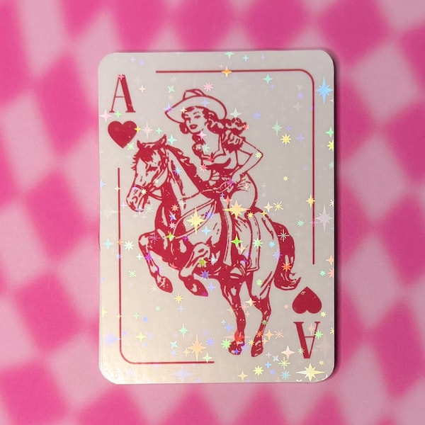 Cowgirl Valentine Holographic Sticker - Western Lover Gift