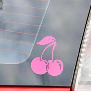 Girly Cherry Decal - Gas Cap Vinyl Decal Car Window Decal Sticker Car Decals Trendy Car Decal Cute Decal Retro Preppy Aesthetic Decal