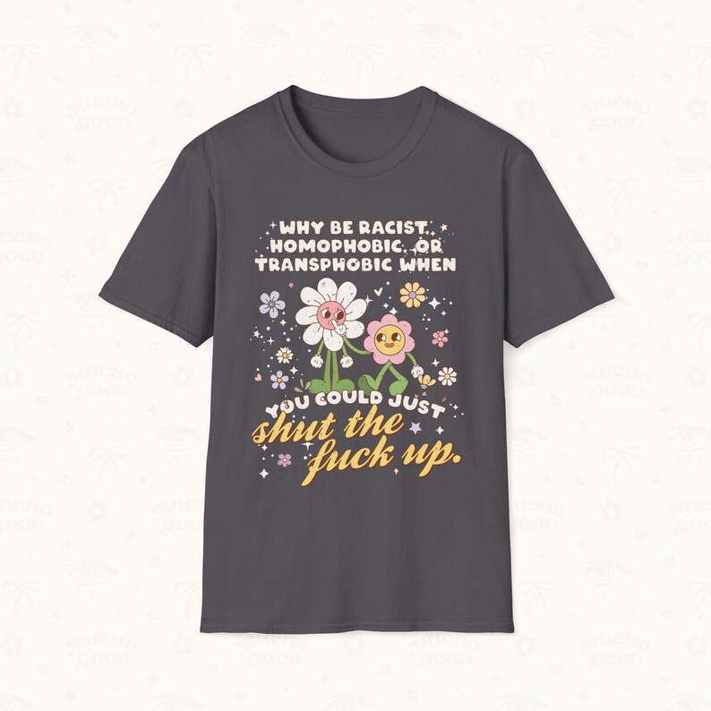 Flat lay of Charcoal color Tee.
