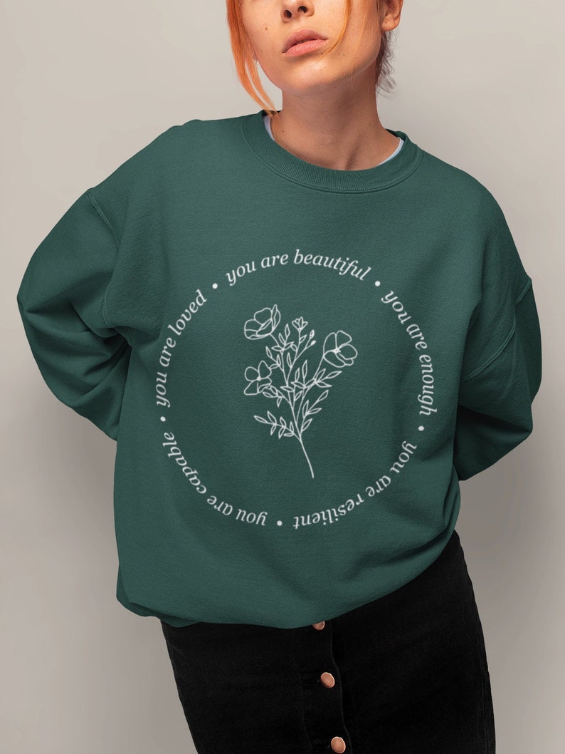 Mental Health Crewneck Sweater Positive Affirmations | Etsy
