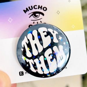 They Them Pin - Pronoun Pin | Pride Pin | Genderfluid Pin | Pronoun Pins | Nonbinary Pin | Queer Pin | Pride Pins | Button Pins