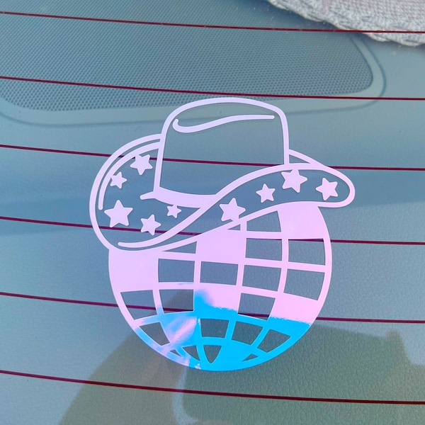 Disco Ball Western Cowgirl Decal Car Stickers Car Decal Car Decals Trendy Car Decal Cute Decal Car Decals For Women Girly Aesthetic Decals