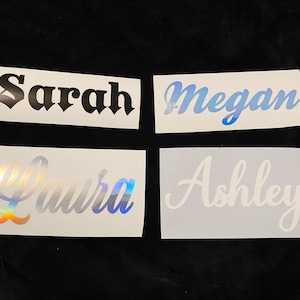 Custom Vinyl Name Decal Choose your font, color, size - Custom Vinyl Text, Car bumper sticker, Custom Name Decal, Car Decal, Yeti Sticker
