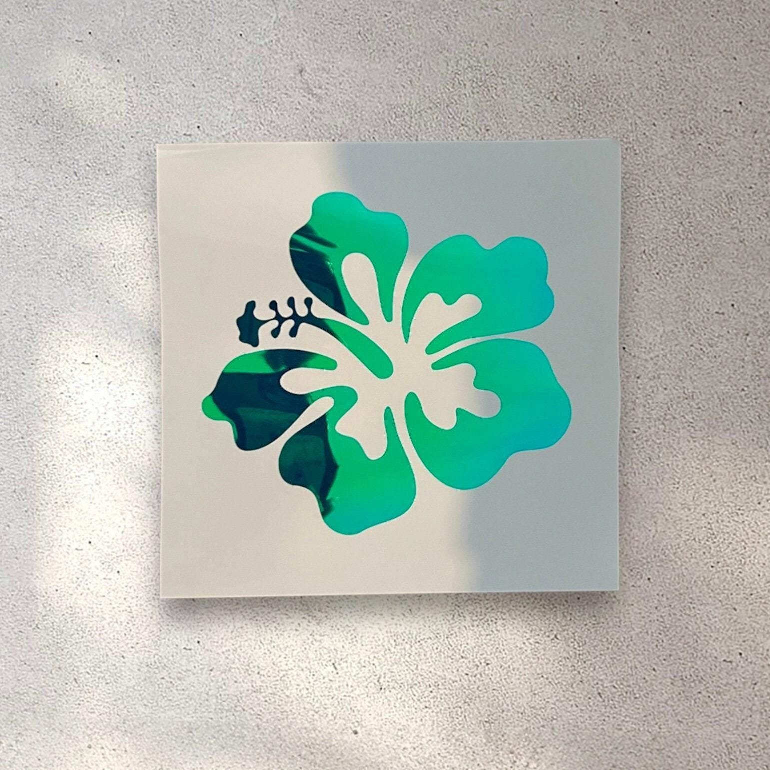 Hibiscus Flower Decal - Gas Cap Vinyl Decal Car Window Decal Sticker Car Decals For Women Car Decal Coconut Girl Cute Decal Aesthetic Decal